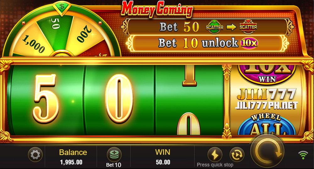 Money Coming of JILI777: A Game of Thrills and Rewards 20 Money-Coming-50
